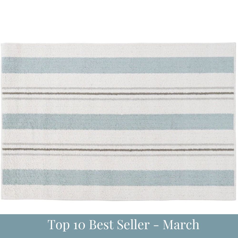 Woven Stripe Non-Slip Door Mat 60x90cm blue and white stripe best seller March
