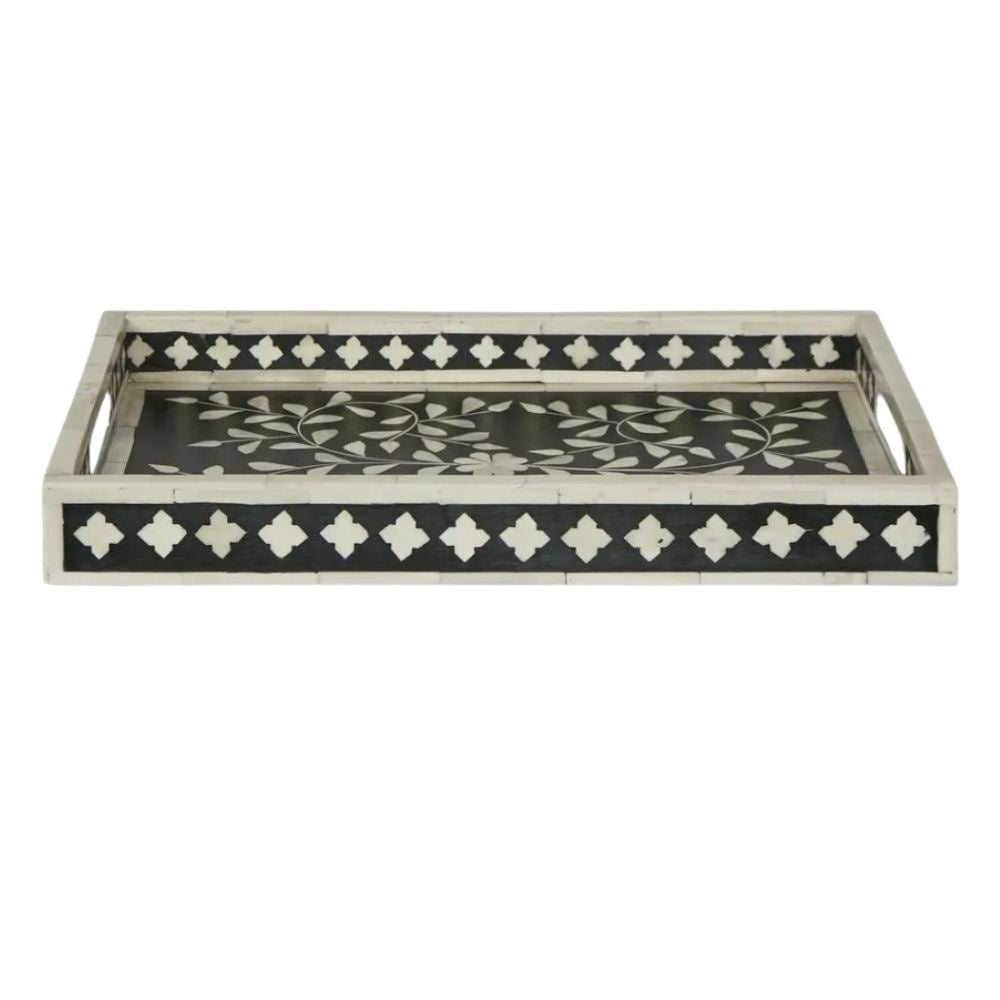 Yari Bone Inlay Tray Black/White
