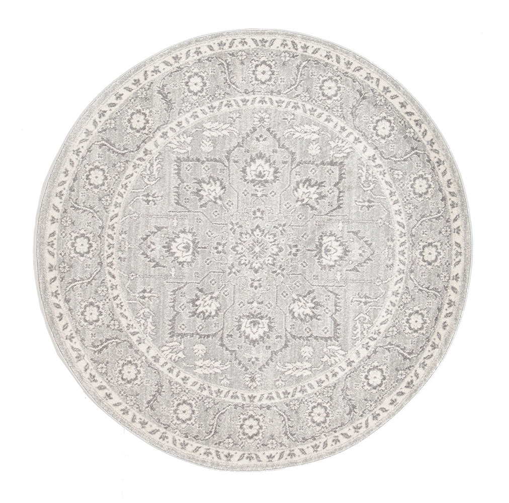 Parker Silver Round Rug