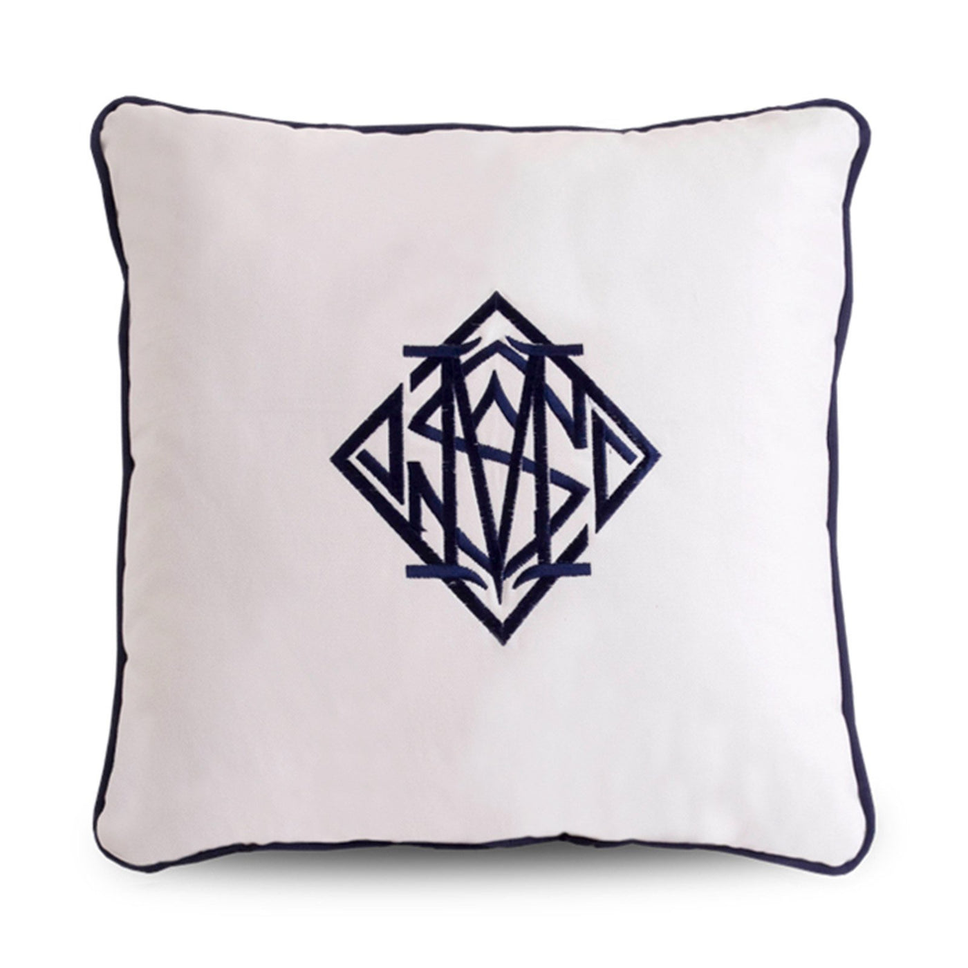 Diamond Monogram White Cushion