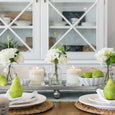 White Hydrangea in Glass Vase 23cm