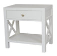 Catalina Crossed White Bedside Table