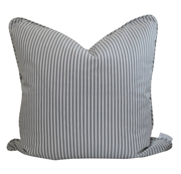 Silver/Grey Classic Ticking Stripe Cushion