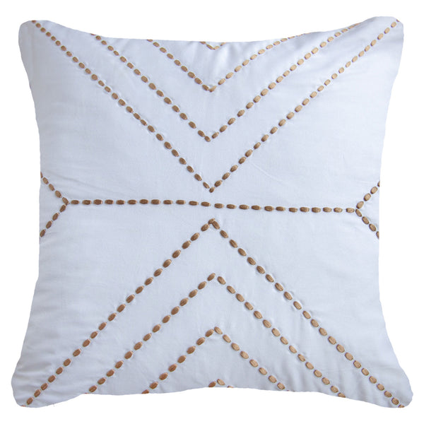 Crop Lines White & Beige Cushion