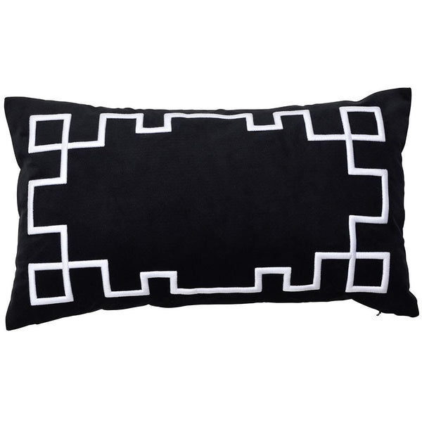 Palm Springs Black Rectangle Cushion Cover