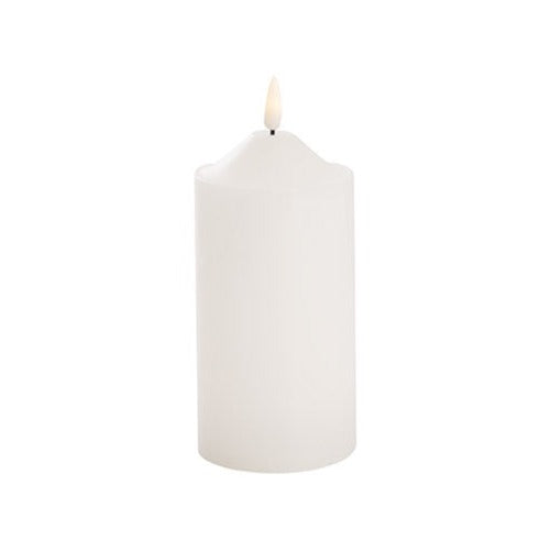 Wax LED Trueflame Flickering Pillar Candle White 15cm