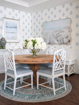 Bardon Bamboo Dining Chair White / Duckegg Linen