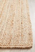 Bondi Natural Rug corner braid detail