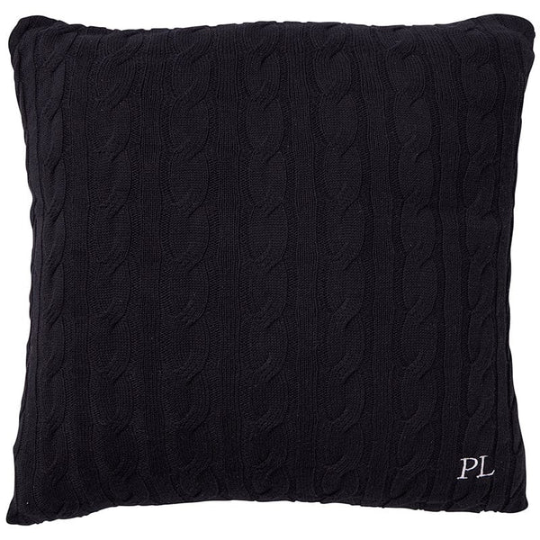 Paloma Cable Knit Black Cushion 50cm