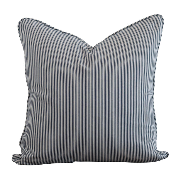 Navy Ticking Stripe Cushion