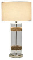Byron Clear Cylinder Glass Table Lamp With Rope Detail