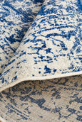 Isla White/Navy Round Rug