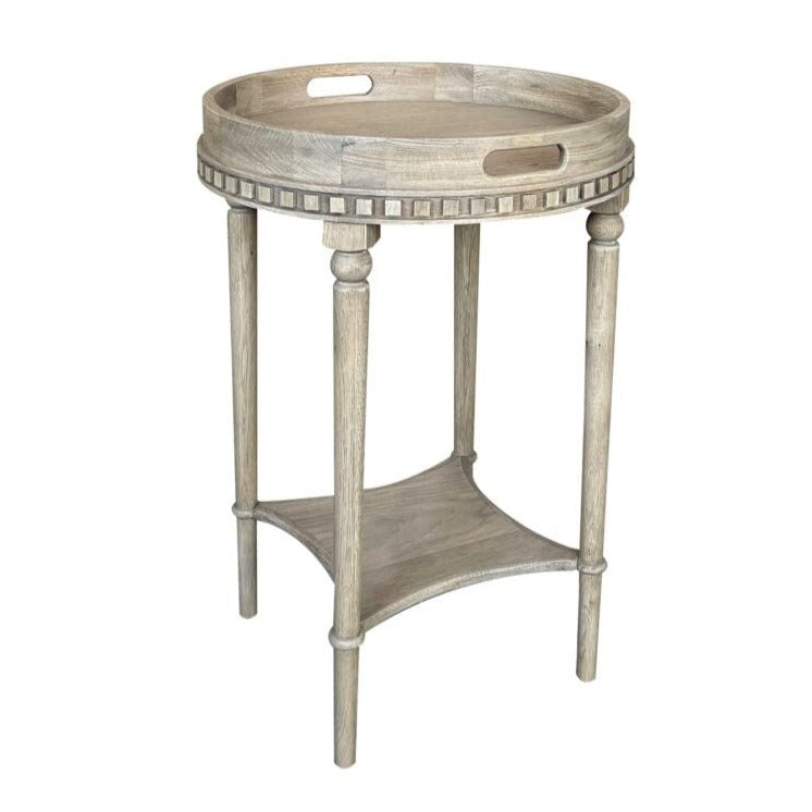 Porter Round Side Table Weathered Oak