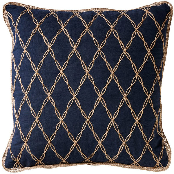 Newport Navy Lattice Cushion