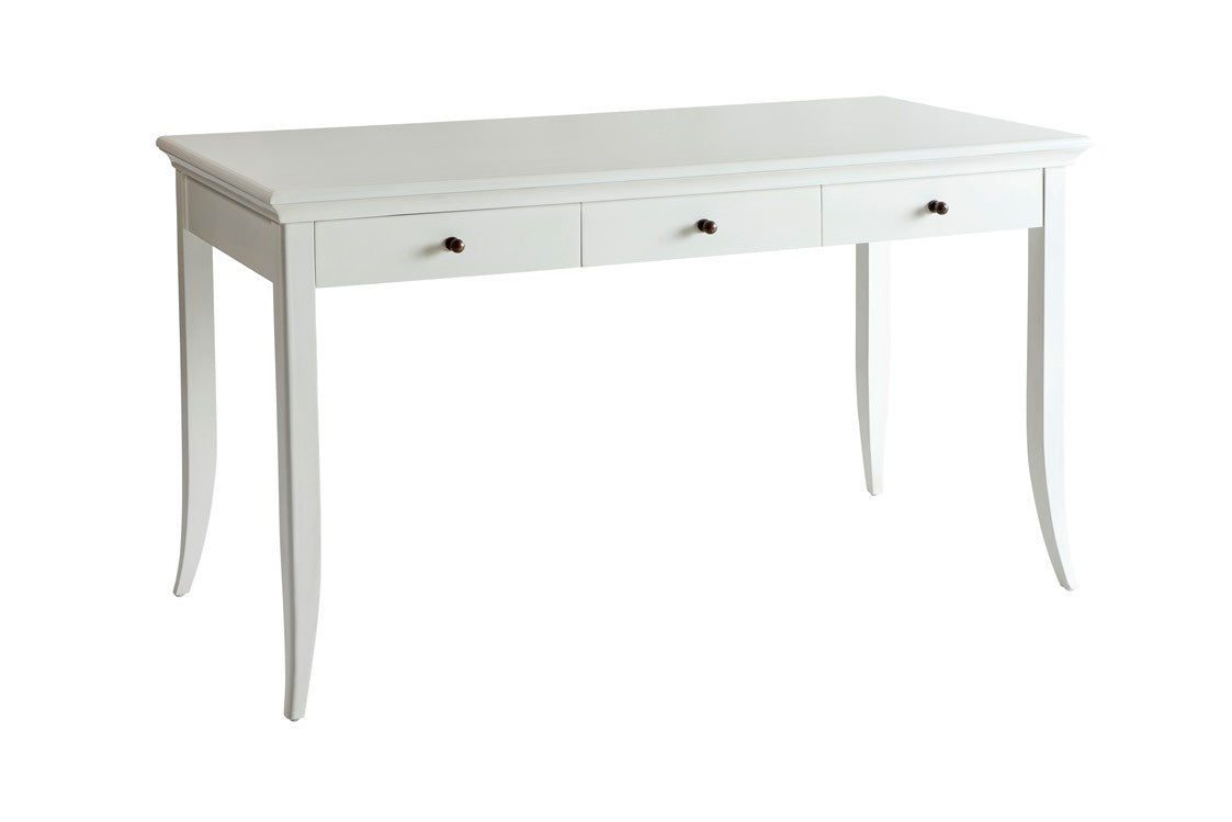 Hampton Writing Desk 3 Drawer in white finish by Xavier Furniture