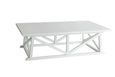 Harbourside coffee table in white painted timber with cross frame base on white background