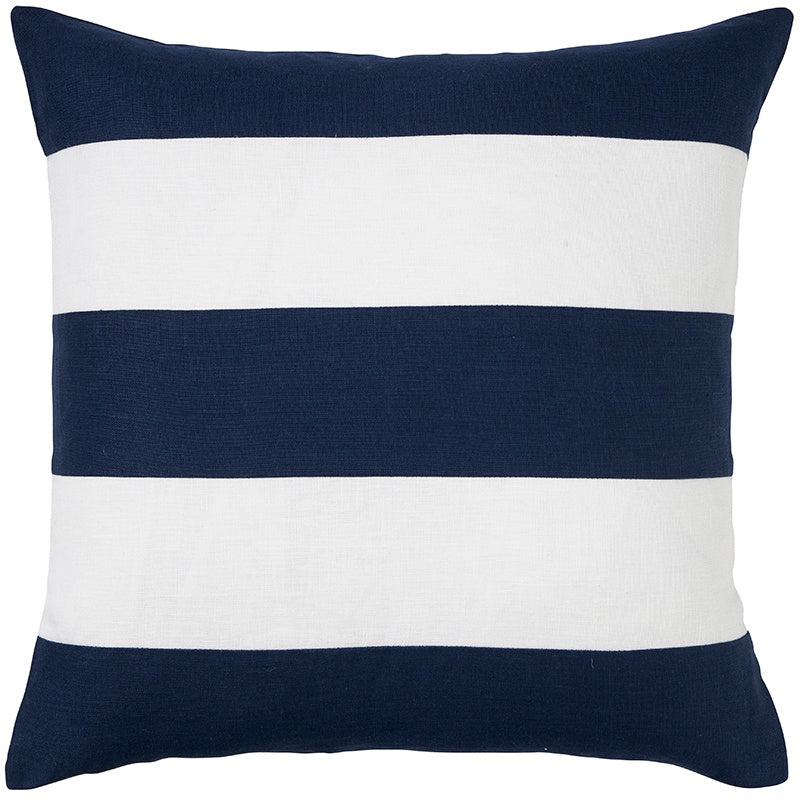 Linen Stripe Navy Cushion 50cm