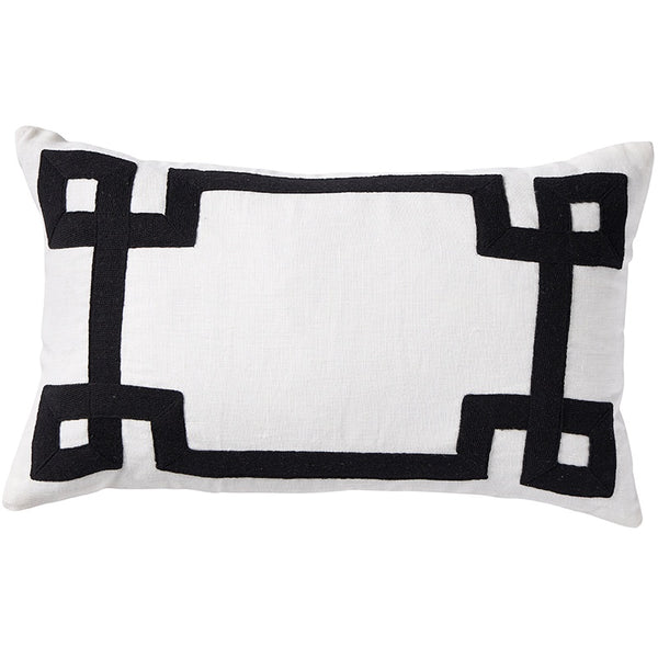 Linen Key Black Lumbar Cushion