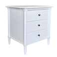 Kendall Bamboo White Side Table 3 Drawer