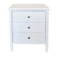 Kendall Bamboo White Side Table 3 Drawer