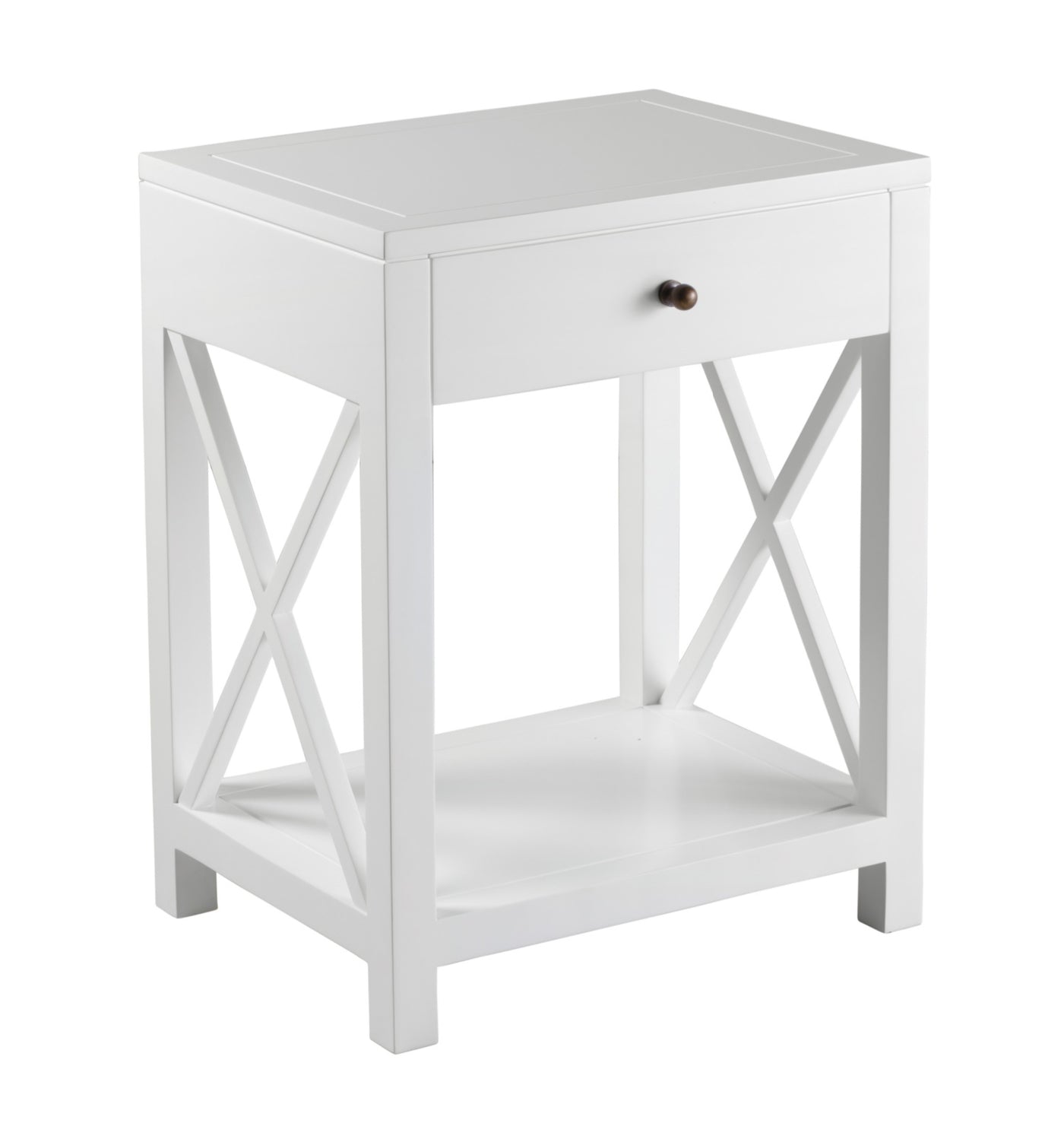 Newport Bedside Table 1 Drawer White