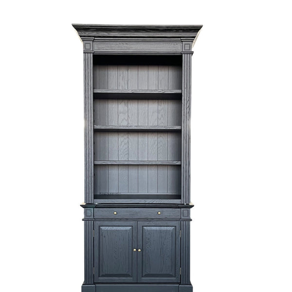 French Library One Bay Bookcase Black Oak (No Ladder)