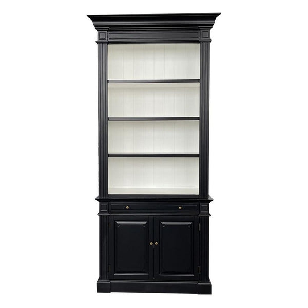 French Library One Bay Bookcase Black (No Ladder)