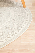 Parker Silver Round Rug Side 