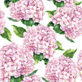Pink hydrangea floral paper lunch napkin design