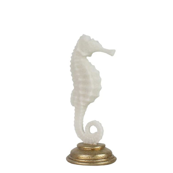 Kipper Seahorse Statue White Small