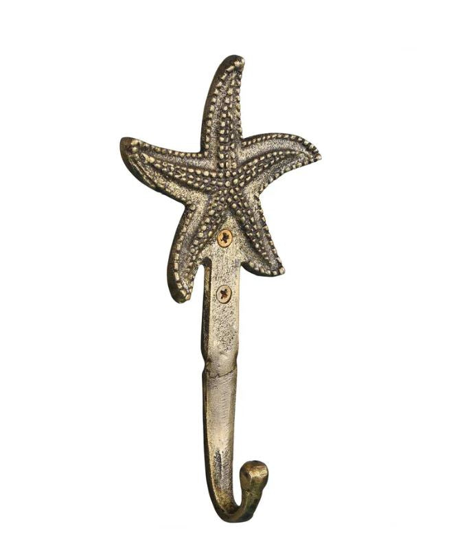 Star Shell Wall Hook Antique Brass