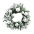 PVC Frosted White Ball Wreath Large