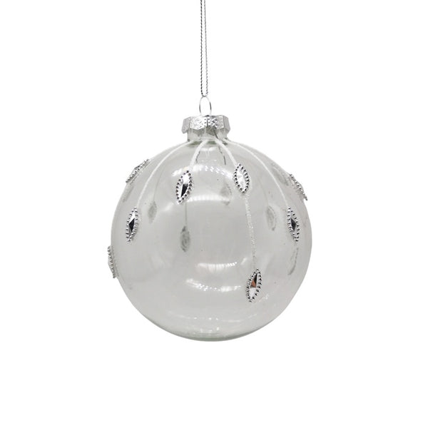 Glass Bauble Clear Jewel