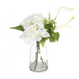 White Hydrangea in Glass Vase 23cm