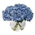 Hydrangea in Phoebe Sphere Vase Blue