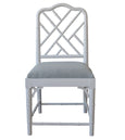 Bardon Bamboo Dining Chair White / Duckegg Linen
