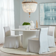 Brighton Slip Cover Dining Chair White Linen
