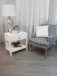 Catalina Crossed White Bedside Table