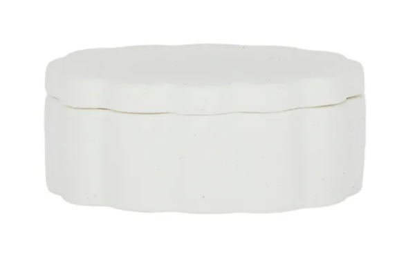 Maha Ceramic Trinket Box White