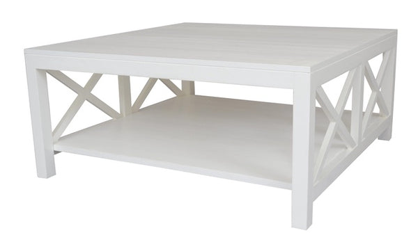 Catalina Crossed White Coffee Table
