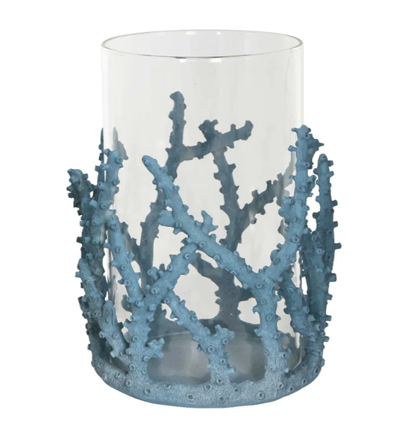 Coral Candle Holder Blue Large