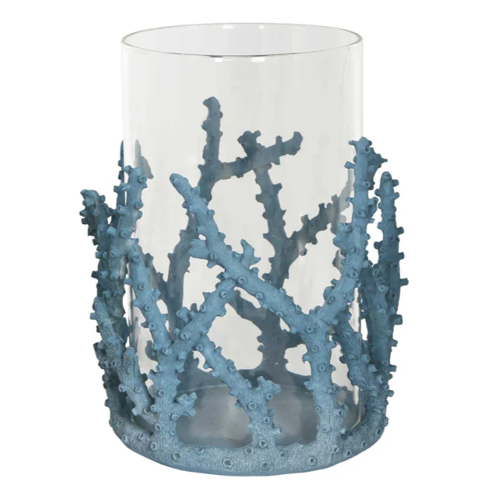 Coral Candle Holder Blue Large