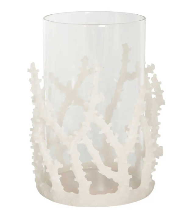 Coral Candle Holder White Large