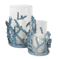 Coral Candle Holder Blue Small
