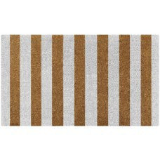 White & Natural Stripe Regular Doormat
