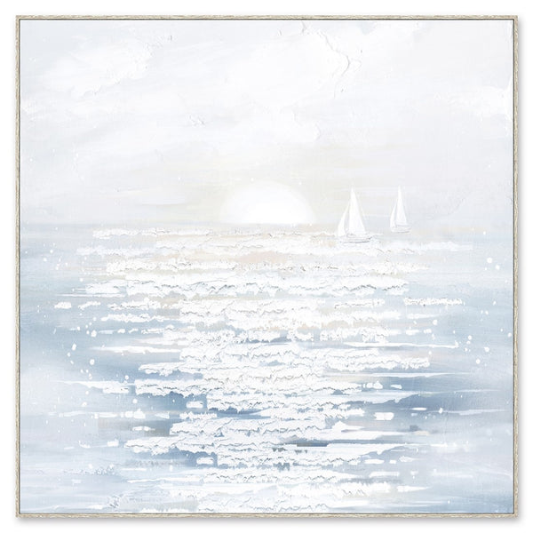 Distant Boats Framed Canvas