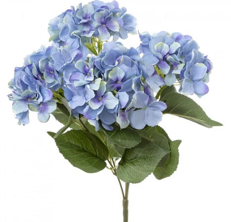 Hydrangea Bundle W/Leaves 55cm Blue