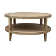 French Contemporary Round Coffee Table Weathered Oak