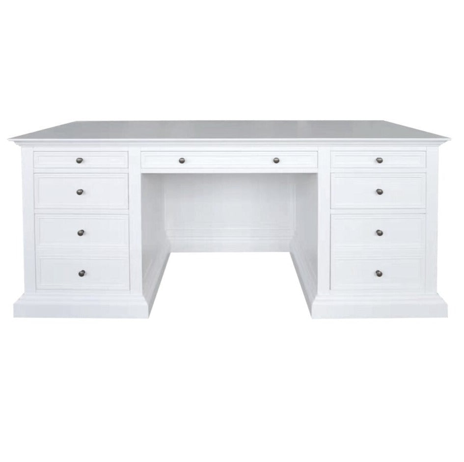 French Panel Desk White 180cm