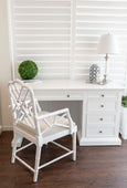 Bardon Bamboo Carver Chair White / Natural Linen